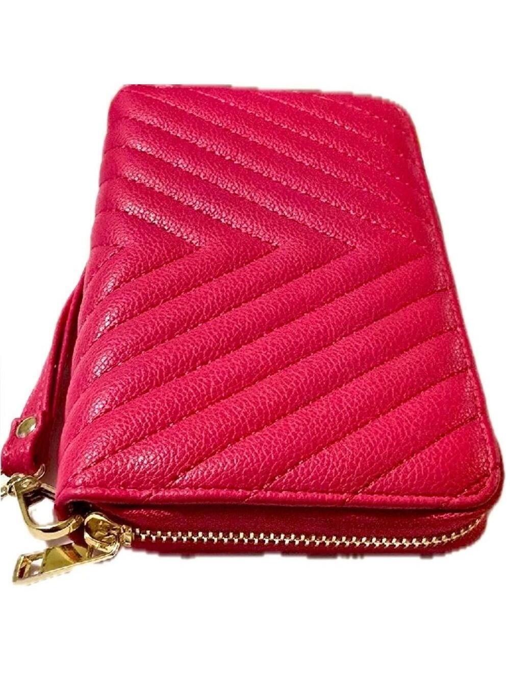 Vibrant Quilter Chevron Pink Wristlet Wallet